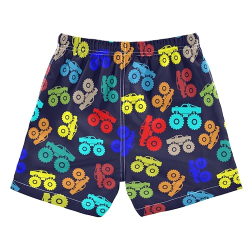 Boys Swim Trunks Colorful Monster Truck Beach Board Shorts Quick Dry Swimsuit Bathing Suits with Mesh Lining2