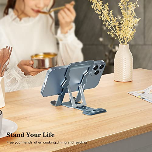 Aisierone Portable Folding Phone Stand, Aluminum Desk Phone Stand, Phone Stand For Desk, Adjustable Cell Phone Stand, Metal Desktop Phone Stand For Iphone, Ipad, Mobile Phone, All Android Smartphone #TOP3