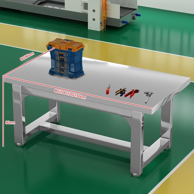 Mesa de preparación de acero inoxidable comercial y banco de trabajo rígido 3
