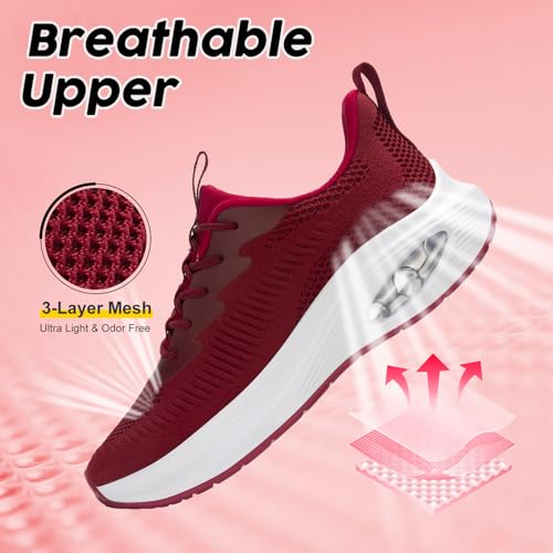Image of ZYEN Wide Toe Box Shoes Women Air Cushion Road Running Shoes Extra Wide Width Sneakers Arch Support Gym Athletic Tennis Sneakers Lightweight Breathable Walking Shoes