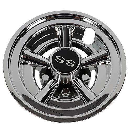 Dr.Acces Golf Cart 8" SS Wheel Covers Hub Caps, Set of 4PCS Fits on Yamaha Club CAR EZ-GO Golf Cart and Most Brand Golf carts(Silver)