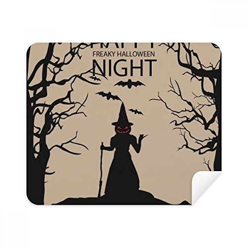 Night Ghost Fear Halloween Pumpkin Cleaning Cloth Screen Cleaner 2pcs Suede Fabric
