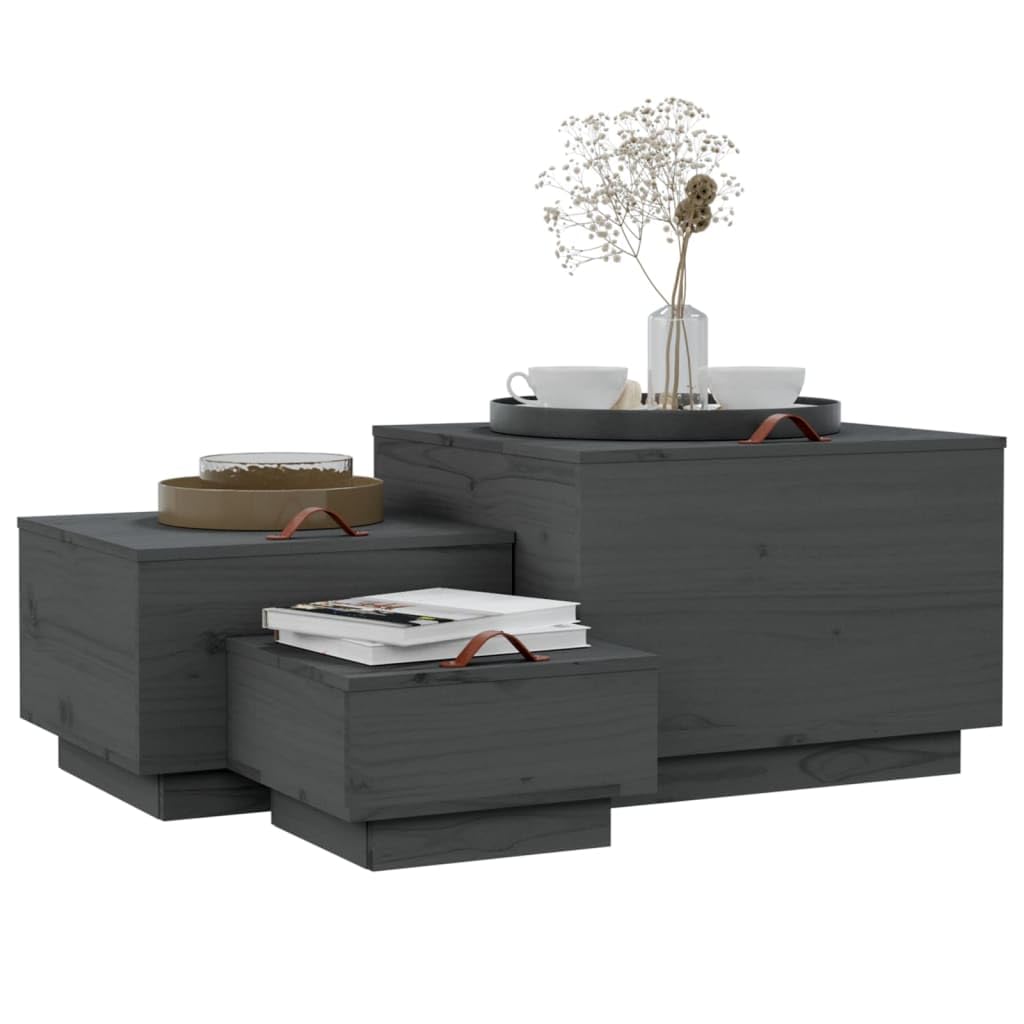 Holz Aufbewahrungsbox aus Massivkiefer mit Deckel und Griff für Haushaltswaren, Couchtisch Beistelltisch Multifunktional