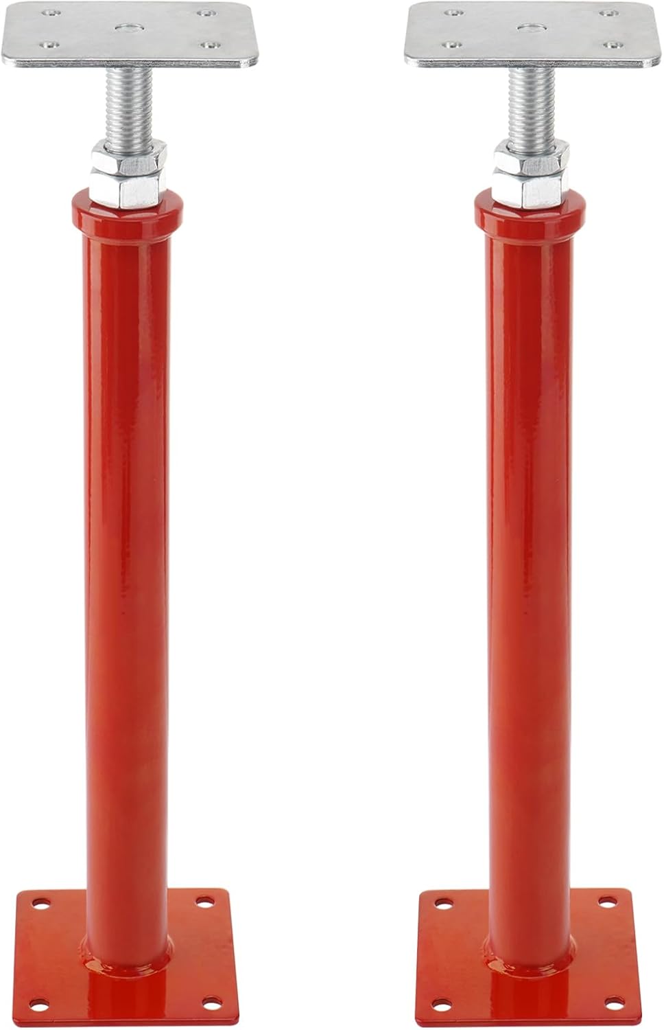Screw Jacks Home Leveling, 16-20" Adjustable House Floor Jacks, Floor Joist Jacks for Crawl Space, Load Capacity 6600lbs, 2 Pack, Red