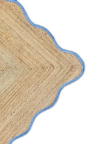 Tapete de yute natural Boho trenzado 2'x3' miniatura 6