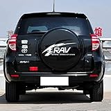 Amautolucky Car Stickers Reflective RAV4 Spare Tire Cover Decals for Toyota (white)