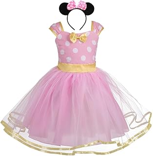 Dressy Daisy Baby Girl Polka Dots Fancy Dress Up Costume Birthday Party Tulle Dresses with Headband Pink/Red/Purple/Hot Pink - Buy now