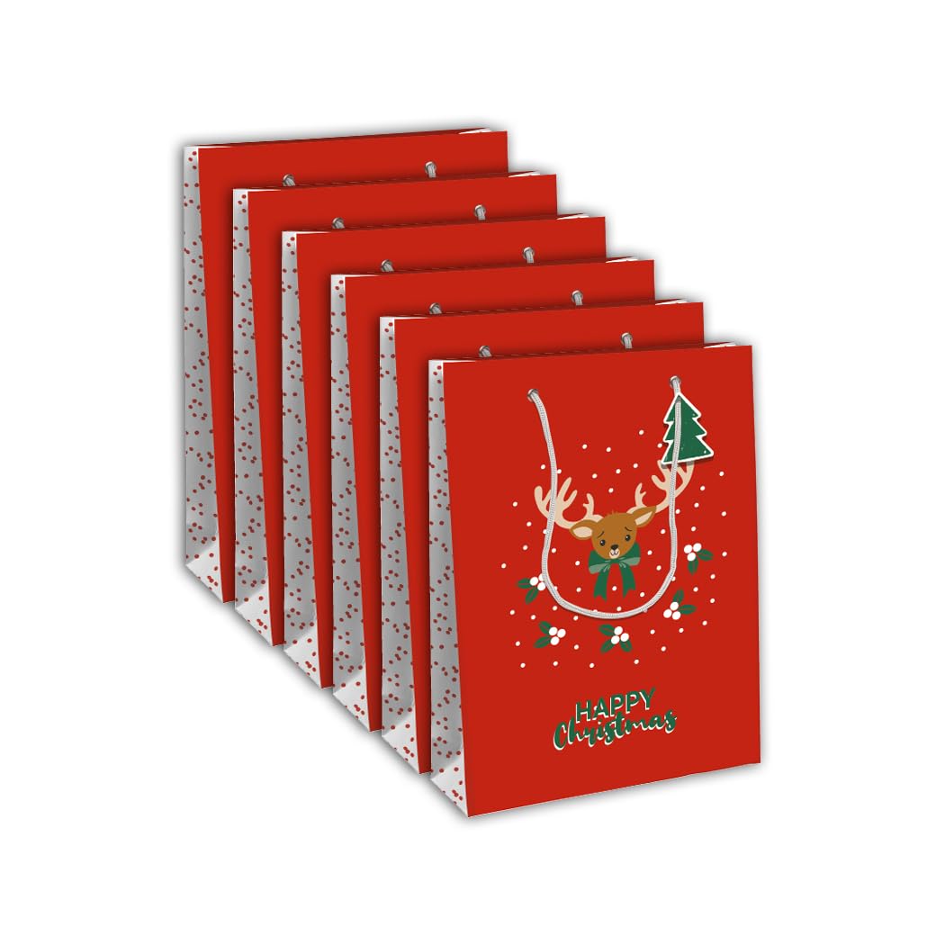 Clairefontaine X-29502-2Cpack, A Set of 6 Excellia Gift Bags- Large size, 26,5x14x33 cm, 210g, Pattern : Golden Feathers