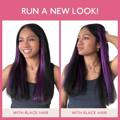 Image of Wennalife Purple Tape in Hair Extensions, 10pcs 30g 24 inch Remy Invisible Tape Ins Straight Colored Soft Real Human Hair Tape in Extensions Refill Set Extensions