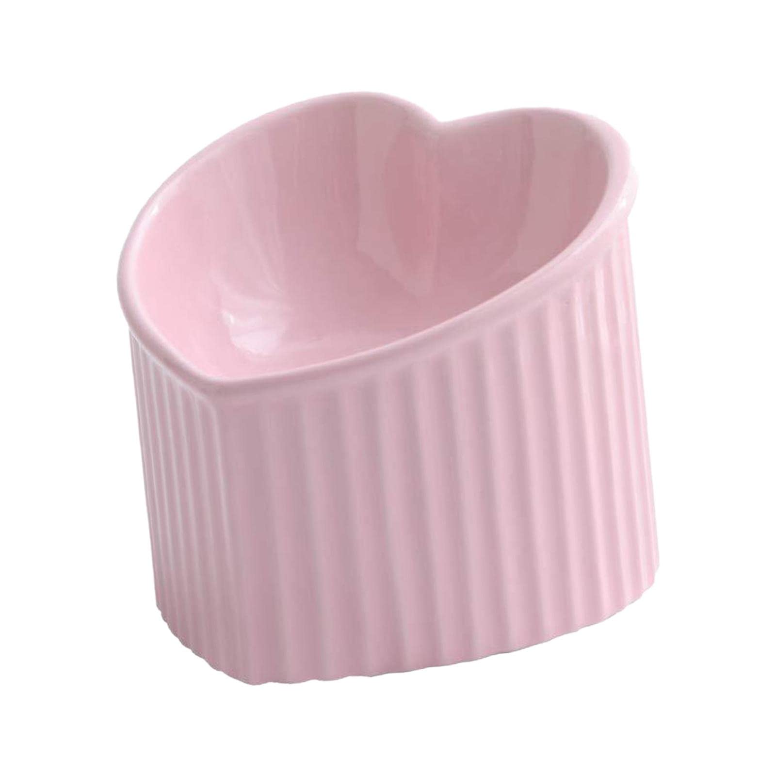 Ciotola Gatto Ciotole Rialzate in Ceramica Inclinata Base Stabile Ciotola Cibo Antiscivolo Design Salvaspazio Facilita Pulizia Adatta per Interni Cani, Rosa