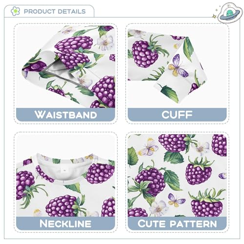 JUNZAN Fresh Dewberry Fruit White Big Boys Hooded Sweatshirt Crewneck Sweatshirts for Boys Sports 4T3