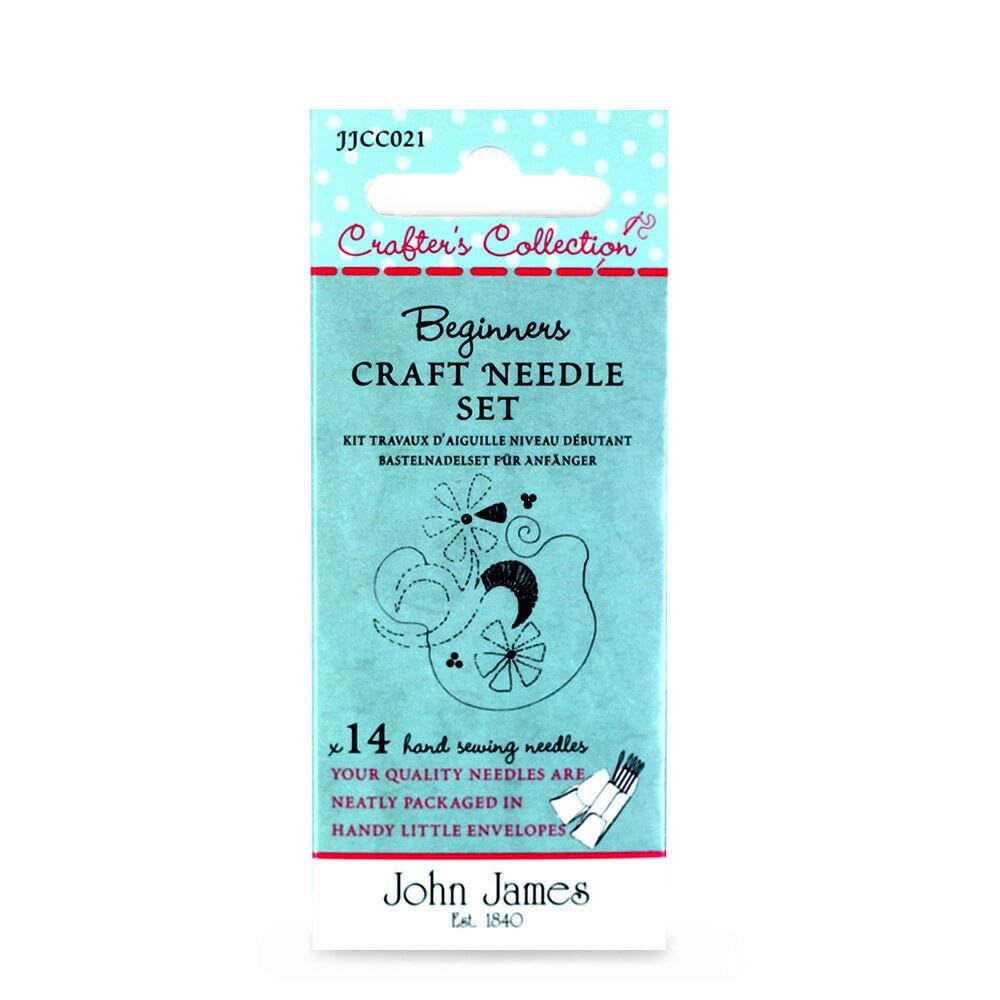 John James Crafter's Collection Beginners Craft Easy Thread Needle Set Contains 14 Needles - Sizes: 5, 5, 22