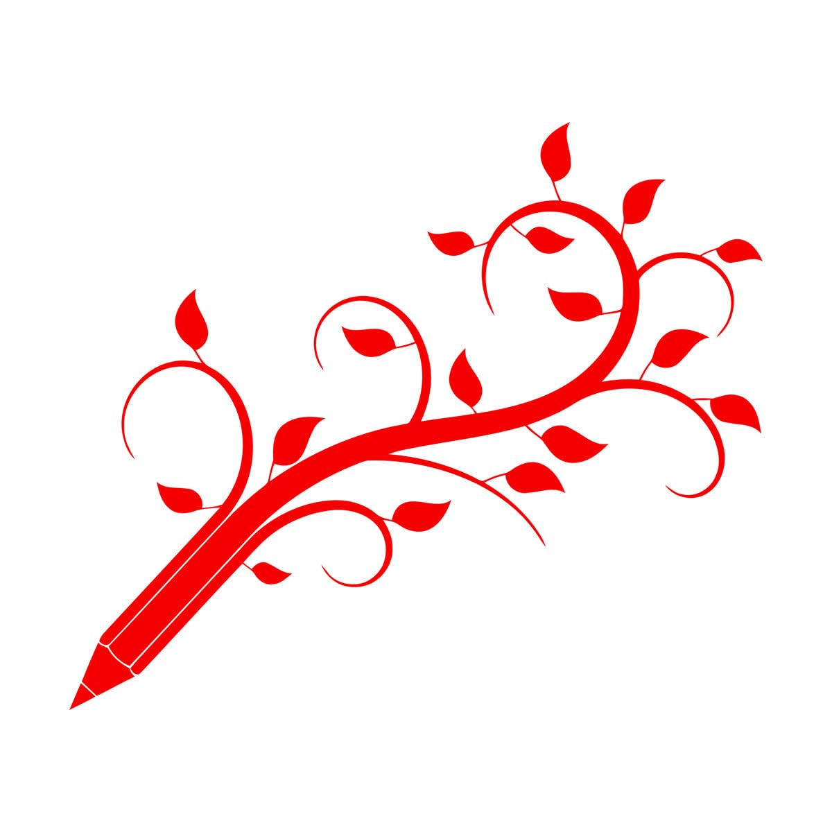 Vinyl Art Sticker Pencil Tree Branch Children's Playroom ation 54x64.8cm Art Decoration Large red