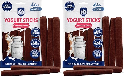 Image of Himalayan Dog Chew Cranberry Honey Yogurt Sticks for Dogs | Protein-Rich Treats with Prebiotics & Probiotics | Lactose-Free, Grain-Free, Gluten-Free | Healthy Yogurt Chews for All Breeds | 5 Count