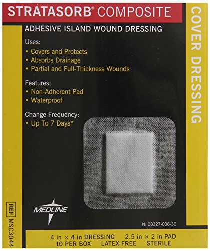Medline Dressing Stratasorb Comp Island, 10 Count