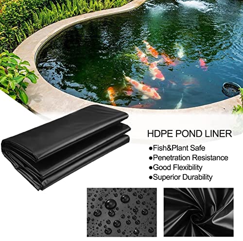 Bassin à poissons étanche avec ce revêtement noir durable 8 mil