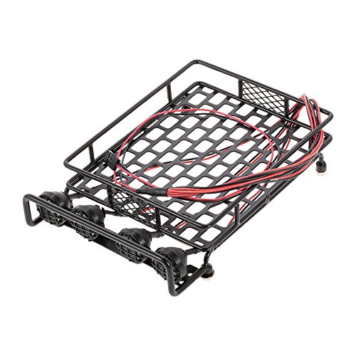 OWSOO Cremalheira do portador do telhado do carro de metal com a lâmpada da luz de 4 diodos emissore