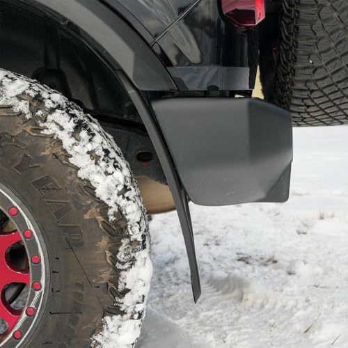 Image of IAG Trail Shield Adjustable Front & Rear Mud Flaps for Ford Bronco 2021+ | Made in USA, patented left-to-right fit for wider tires, no drill, protects doors, rockers and paint, not Raptor or Sport