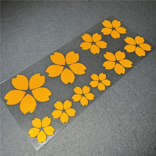 Image of Creative Fashion Flower Cherry Blossoms Petal Leaves Motor Bike Stickers Auto Body Car Styling PVC Decals (Yellow)