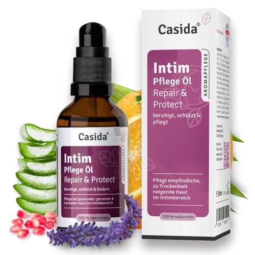 Casida® Intimpflege Öl Repair & Protect - aus 100% naturreinen Ölen - Pflege bei Scheidentrockenheit, Juckreiz, Inkontinenz und Vaginalgeruch - 50 ml