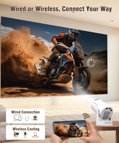 Image of Mini Projector with Wifi and Bluetooth, Portable 4K Support Smart Proyector
