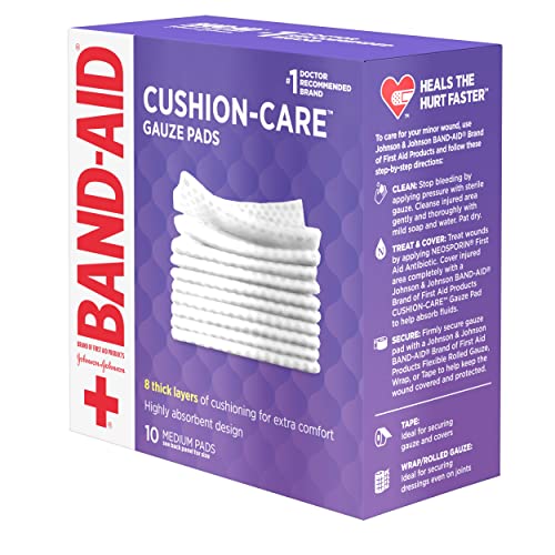 image for Band-Aid Brand Cushion Care Non-Stick Gauze Pads, Individually-Wrapped