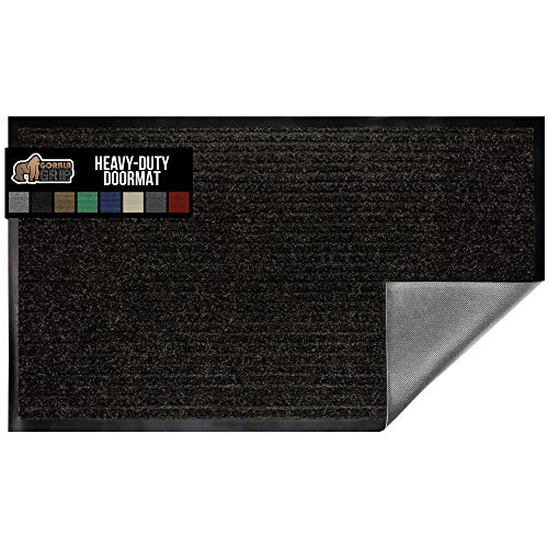 Gorilla Grip Original Low Profile Rubber Door Mat, 29x17, Heavy Duty