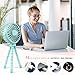 Suteng Stroller Fan Flexible Tripod Clip On Baby Fan, Battery Operated Mini Portable Handheld Fan for Car Seat Crib Stroller, USB Rechargeable Small Desk Fan with 3 Speeds and LED Lights