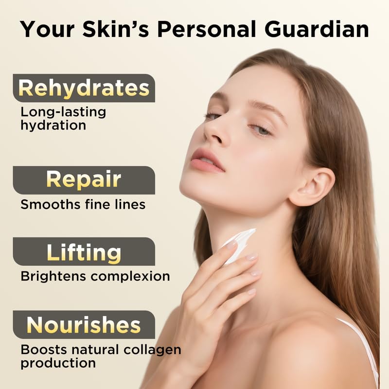 Neck Cream and Anti-Aging Moisturizer - Retinol, Hyaluronic Acid Formula for Face; Wrinkle Smoother for Women & Men Helps Improve the Look of Sagging Skin for Tightening Up-Obsidian Deep Dot