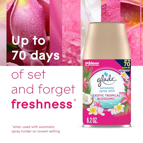 Image of Glade Automatic Spray Refill, Air Freshener for Home and Bathroom, Tropical Blossoms, 6.2 Oz, 3 Count