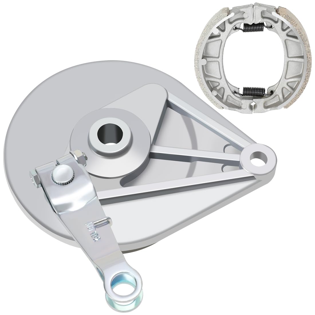 YOXUFA Mini Bike Brake Assembly with Drum Brake Cover Shoes Assembly Replacement for Baja Warrior Heat Massimo MB165 MB200 196cc 200cc 6.5hp Motorsports Mini Bike Accessories Parts