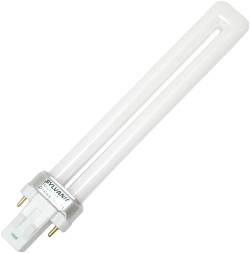 Sylvania DULUX 13W Single Compact Fluorescent Lamp, GX23 2-Pin Base, 2700K Soft White, 1 Pack