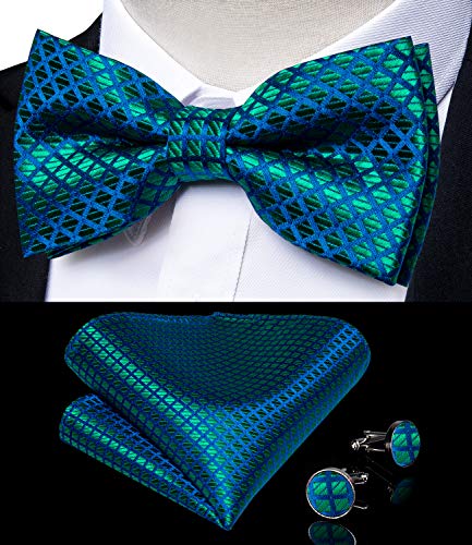 Image of DiBanGu Paisley Bow Tie and Supenders for Men Tuxedo Heavy Duty 6 Clips Suspender Adjustable Y-Shape Mens Trouser Braces