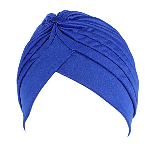 KINGREE Chemo Cap,Turban Headwear,Multi Function Headwrap and Chemo Hats for Hairloss(Blue)