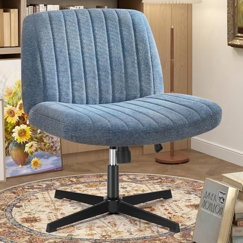 29% off - OLIXIS Criss Cross Chairs Legged Armless No Wheels Wide Seat Height Adjustable Swivel Rolling Padded...