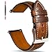 Produktbild Gomvadr Quick Release Lederarmband, Vintage Öl gegerbt Pull-up Lederband Ersatz Uhrenarmbänder Männer Frauen 14mm 16mm 18mm 19mm 20mm 21mm 22mm 24mm (18mm, Tan/Silver Buckle)