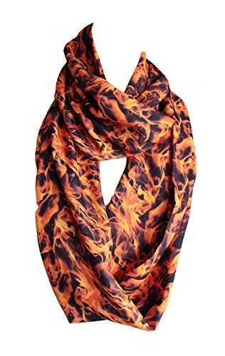 Etwoa Fire Print Infinity Scarf Circle Loop Scarf3