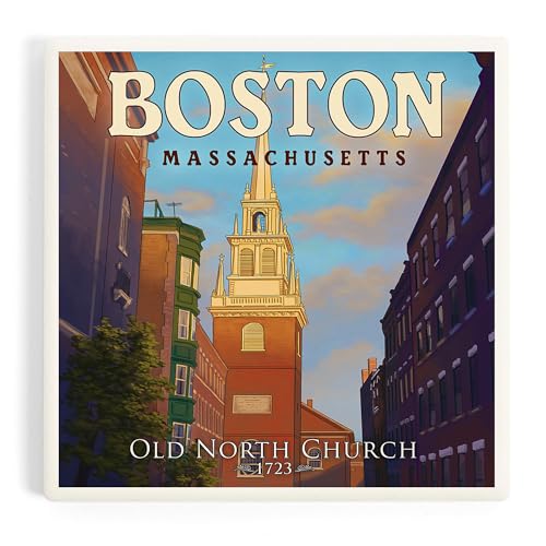 Lantern Press Old North Church Boston Ceramic Coaster