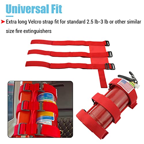 Fire Extinguisher Holder Roll Bar Adjustable Strap Brackets Fits For Jeep Wrangler Unlimited Cj Yj Tj Lj Jk Jku Jl Jlu,Red With Usa Flag Pattern #TOP3