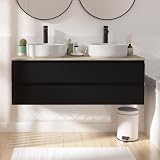 MOB-IN Set mobile doppio lavabo nero carbonio 120 cm + 2 lavabi Sorrento