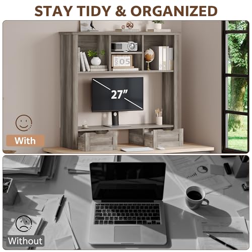 Image of Monitor Stand Riser, Computer Monitor Riser for Desk