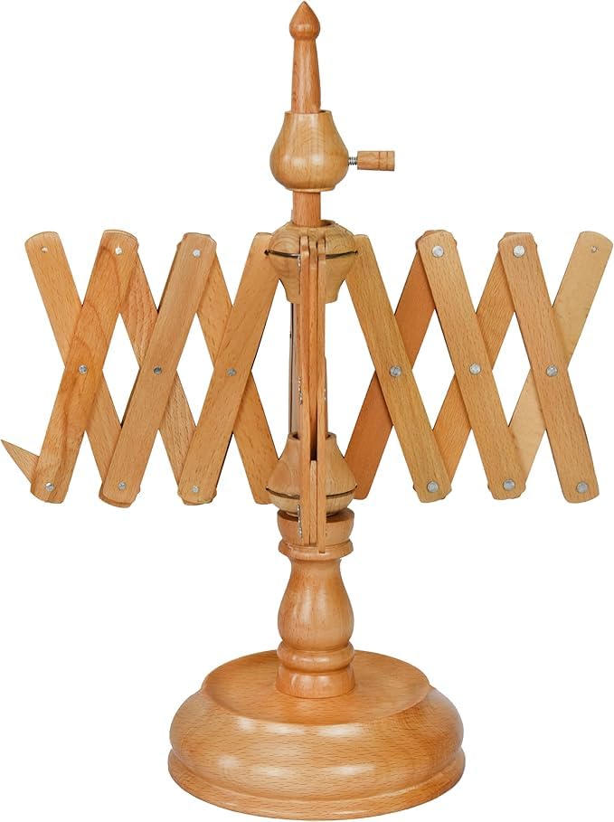 Avvolgitore di palline di filato in legno - Avvolgitore di bobine di filato per maglieria e uncinetto fatto a mano - Plettri per ombrello Filato Swift (Off-white, Swift)