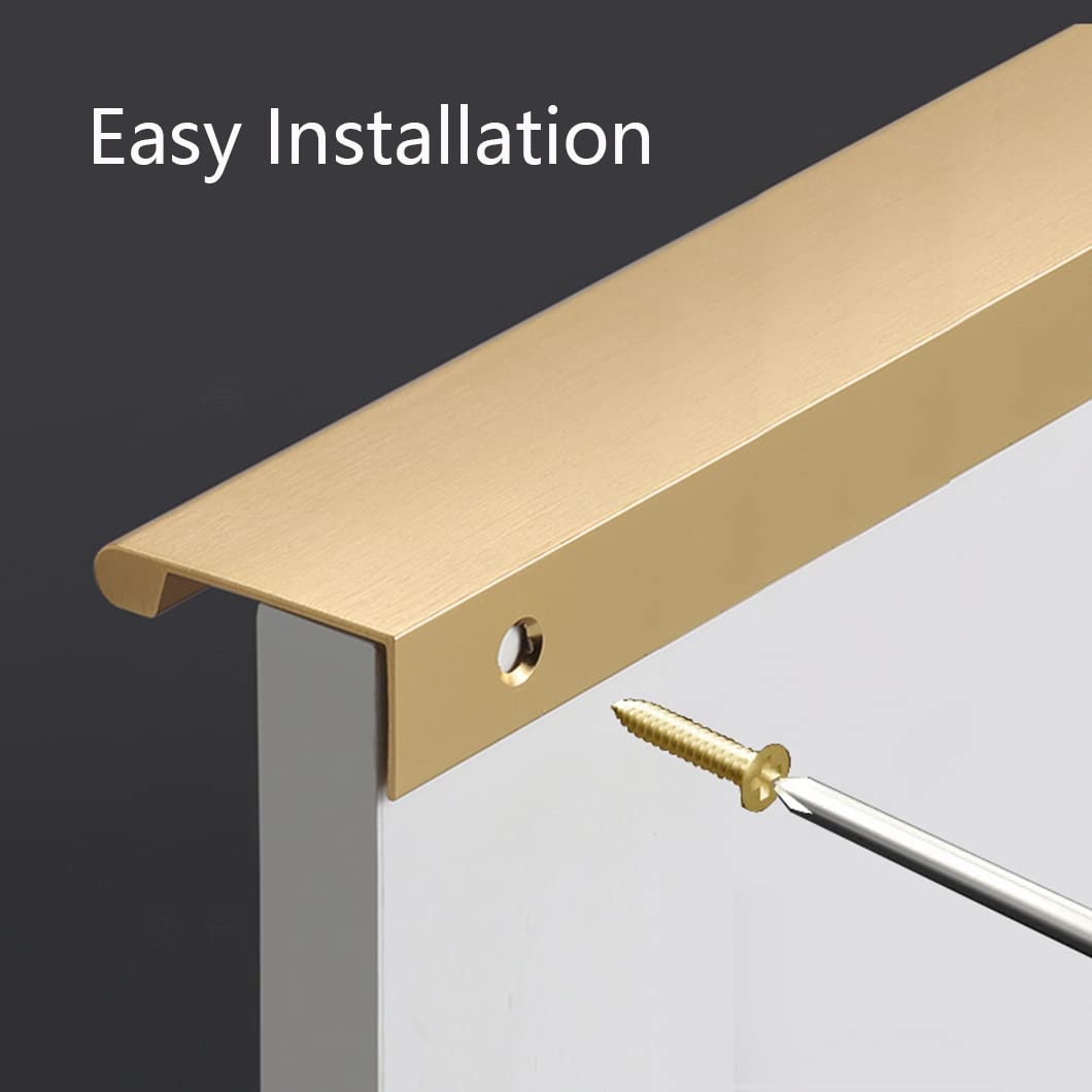 Maniglie Nascoste per Mobili Maniglie delle Porte del Guardaroba in Oro Maniglia per Armadio da Cucina da 2 Pezzi Maniglie per Cassetti Extra Lunghe, Lega di Alluminio (Length 1000mm)