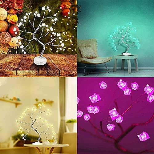 Twig Lights LED Tree Branch Light USB or Battery Powered 36 LED Ice Fairy Lights with Remote 16 Color Changing Decoration Light Table Lamp for Bedroom Indoor Christmas Thanksgiving(20 Inches)