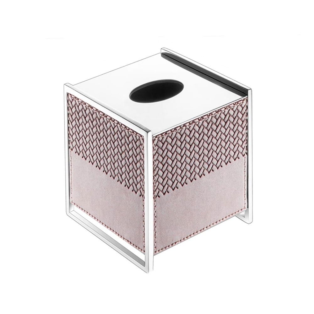 Kosmetiktuchspender Wohnzimmer Licht Luxus Tissue Box Kreative Edelstahl Leder Schublade Box Schlafzimmer Nachttisch Dekorative Desktop Ornamente für Büro, Auto, Autodekoration(Bruin)