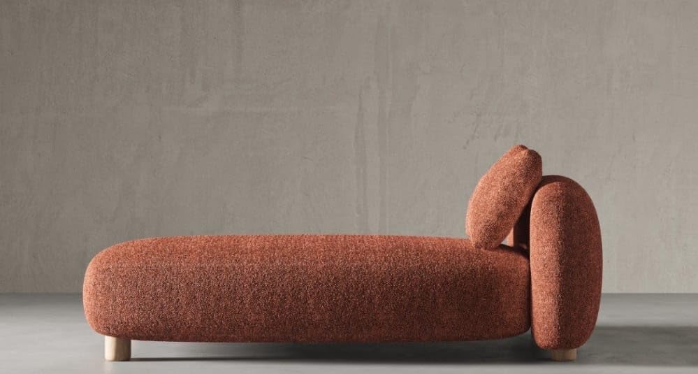 Image of LEGACY OF COMFORT Kane Chaise Lounge Two Seater Diwan for Living Room Orange