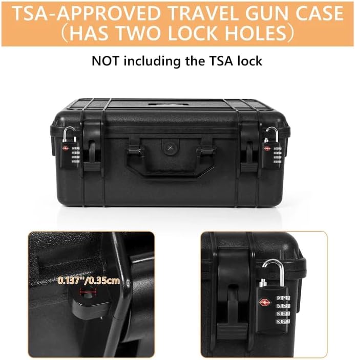 Hard Case TSA Approved Waterproof Case with Pre-Cut Foam Shockproof Travel Carrying Hard Shell Case Included Silica Gel Canister, Black - Image 6
