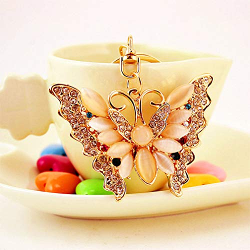 Lovely Butterfly Shape Crystal Rhinestone Sparkling Keychain Bag Pendant Handbag Charm for Women Girls2