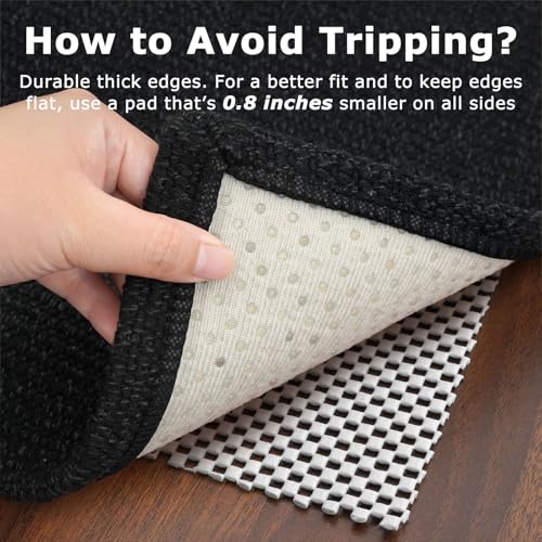 Image of KOZYFLY Washable Runner Rug 2x6 Ft Runners for Hallways Non Slip Kitchen Runner Rugs Braided Cotton Entryway Runner Indoor, Carpet Runners for Hallway Kitchen Entryway Bedroom, Black