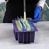Soap Making Kit - Flexible Rectangular Loaf Mold with Dividers, Wood Box, Stainless Steel Wavy + Straight Scraper for CP and MP Soaps Making Supplies